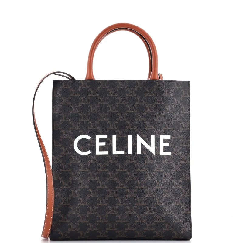 Imeless Style Vertical Cabas Tote Triomphe Coated Canvas Small