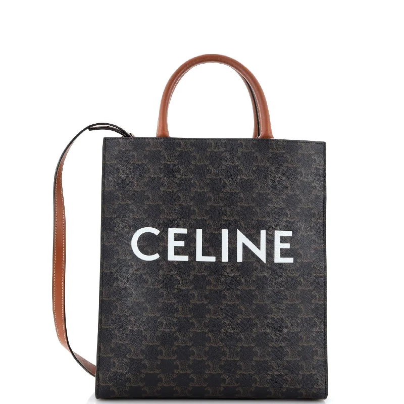 Vintage Style Deals Vertical Cabas Tote Triomphe Coated Canvas Small