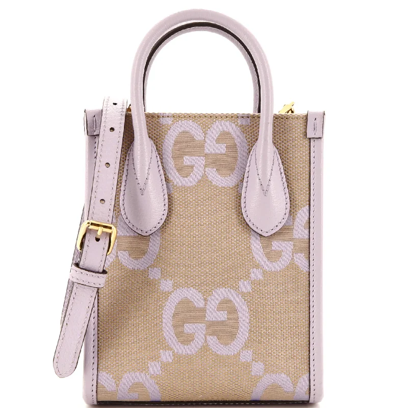 Comfortable Chic Vertical Tote Jumbo GG Canvas Mini