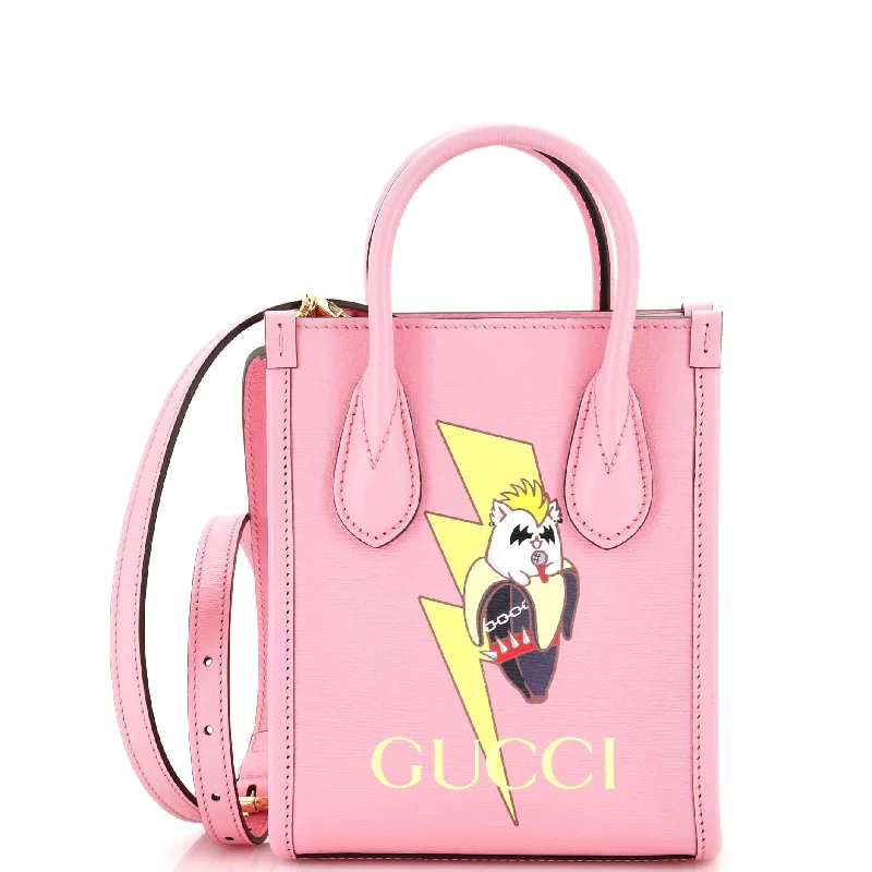 Stylish Bags For Fashion Bloggers Vertical Tote Printed Leather Mini