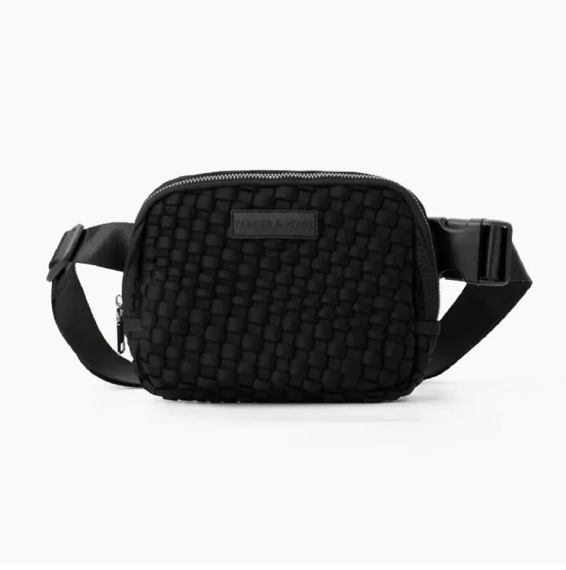 Seasonal Clearance Bags For Summer, Winter, Etc. Women's Woven Belt Bag In Jet Black