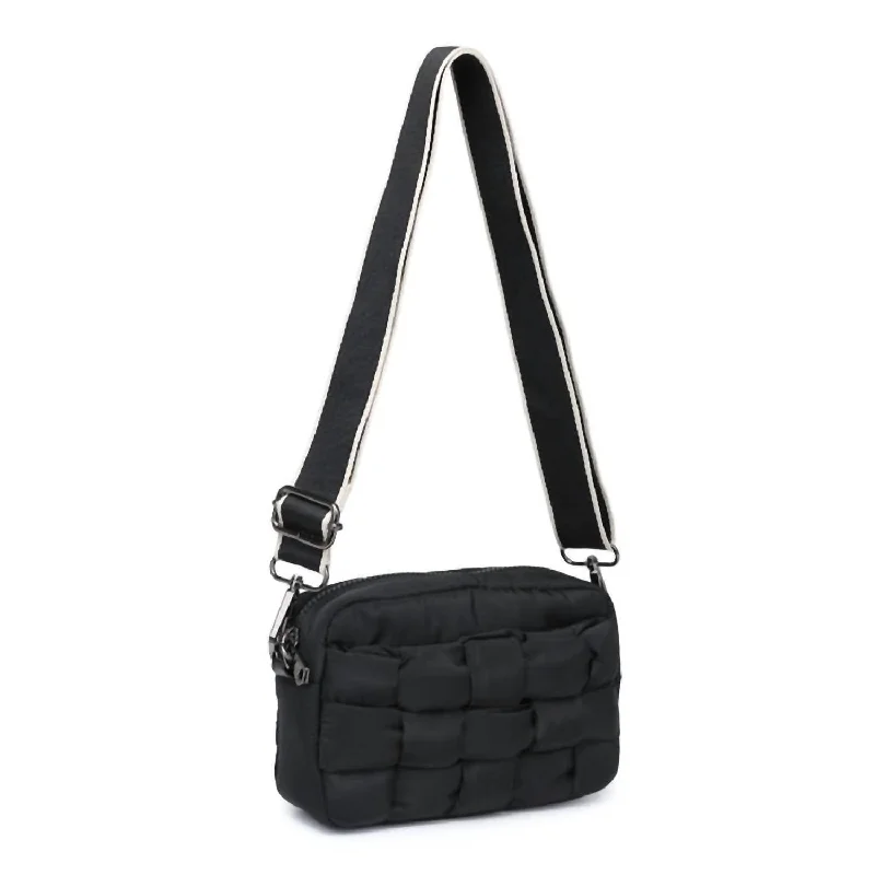 Inspired Bags For Timeless Elegance Women's Woven Crossbody Bag In Black