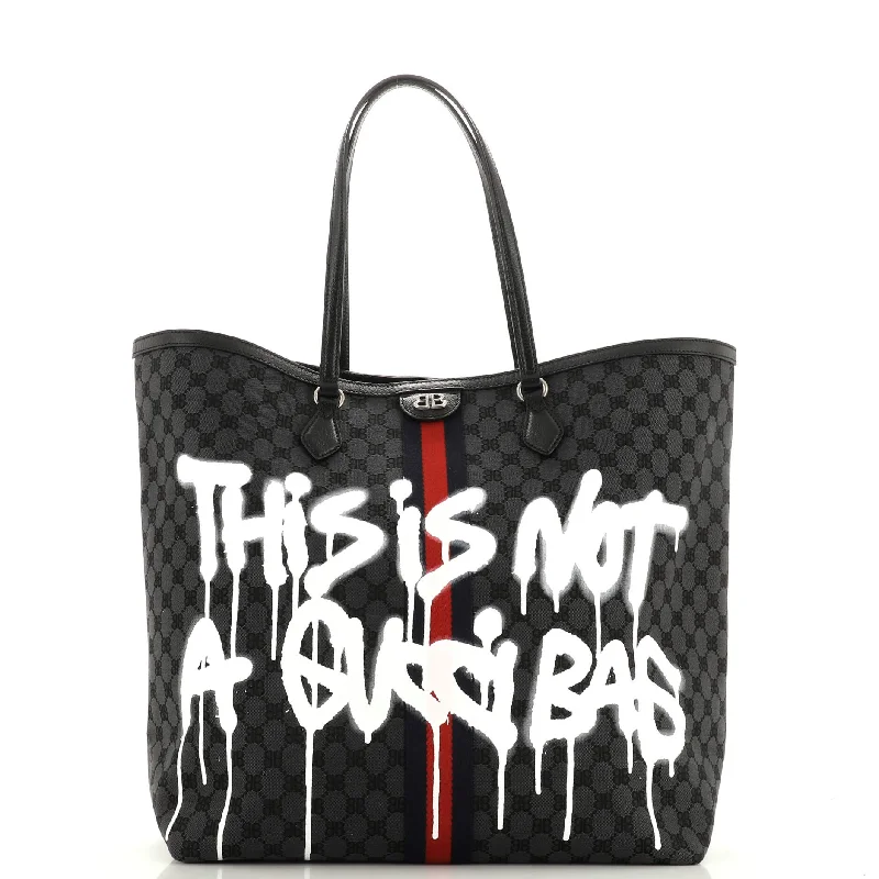 Budget-Friendly Fashion x Gucci The Hacker Project Tote Graffiti BB Canvas Large