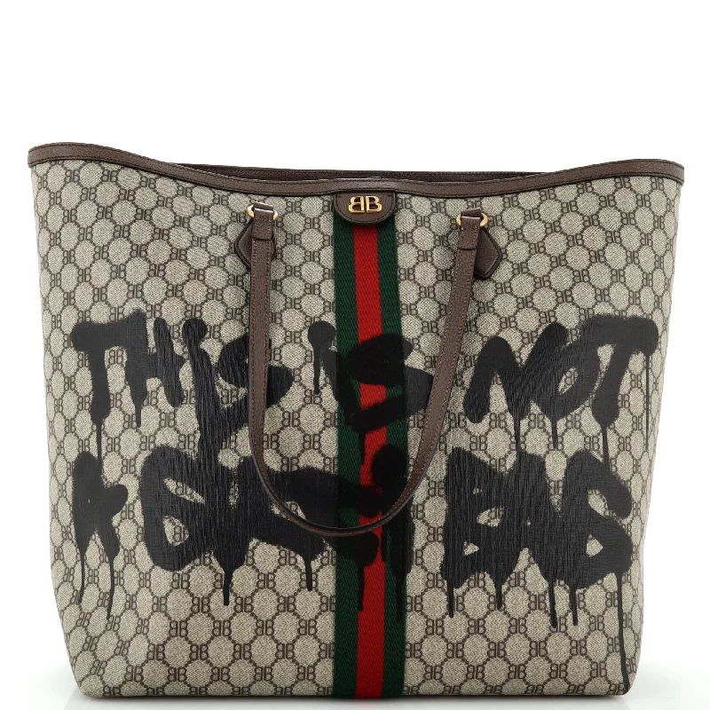 Popular Collection x Gucci The Hacker Project Tote Graffiti BB Coated Canvas Large