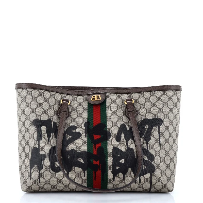 Stylish Bag For Women x Gucci The Hacker Project Tote Graffiti BB Coated Canvas Medium