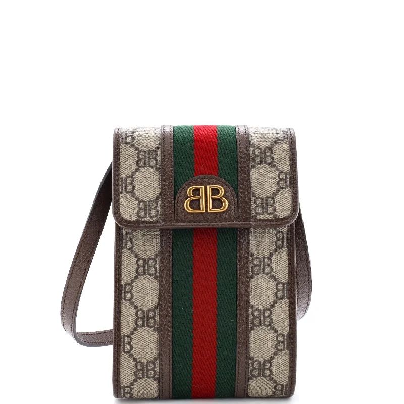 Eco-Friendly And Discounted Bags x Gucci The Hacker Project Web Phone Bag BB Coated Canvas